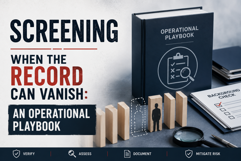 Screening When the Record Can Vanish: An Operational Playbook