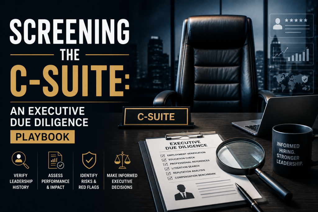 Screening the C-Suite: An Executive Due Diligence Playbook